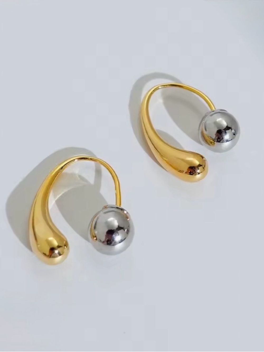 NEW Drip Drop Front Back Earrings 2 Two Tone Gold Silver Mixed Metals JL20